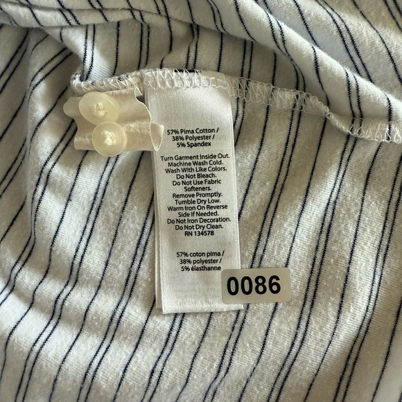 Vineyard Vines Edgartown Men's White and Navy Striped Polo Shirt Size L - Picture 9 of 9